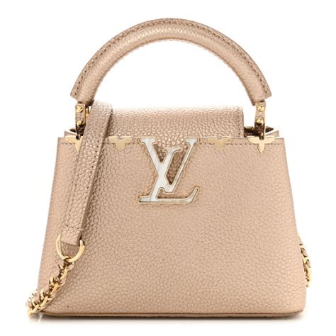 louis vuitton capucines bb white with gold flower crowns